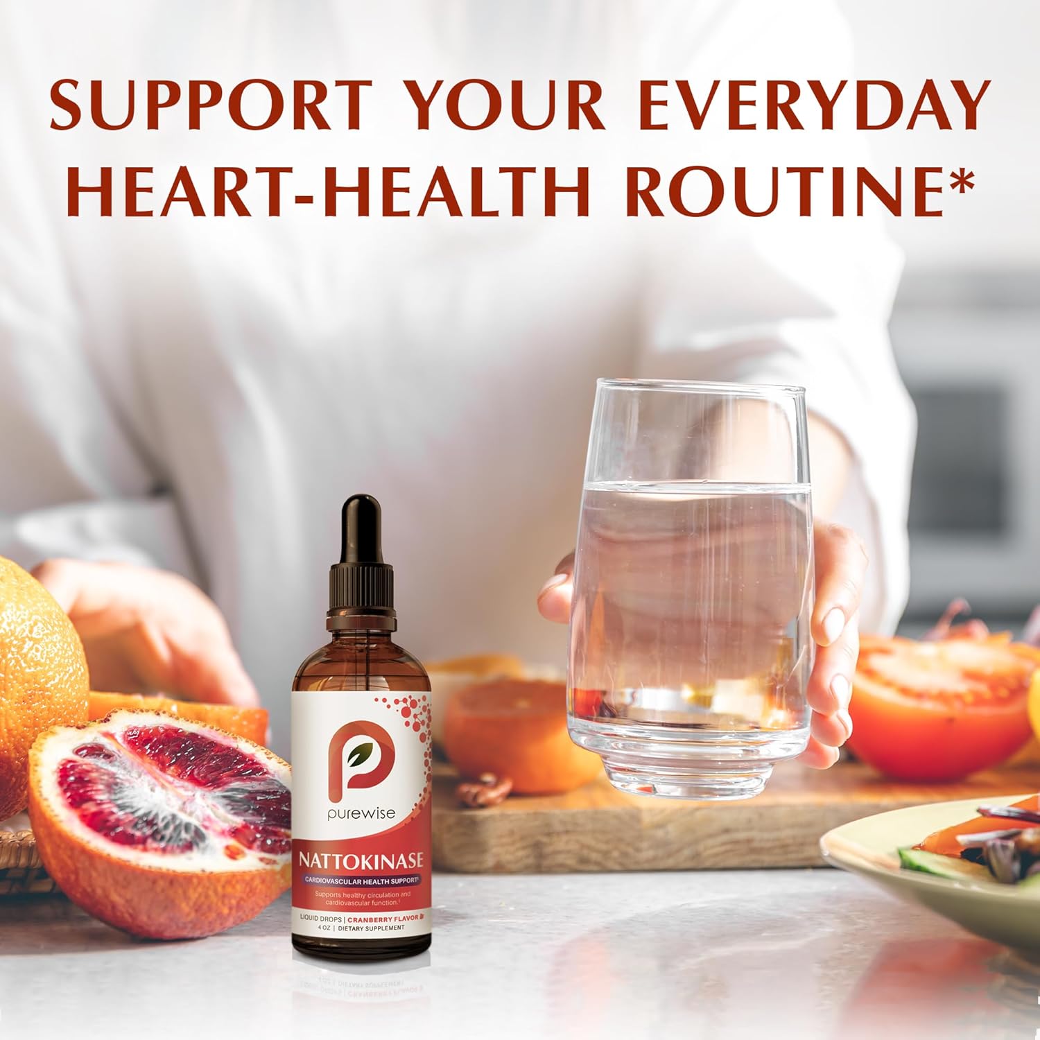 Nattokinase Liquid 2,000 FU Supplement — High-Potency Circulation & Cardiovascular Support, Cranberry Flavor, Enhanced Bioavailability Drops — 4 fl oz