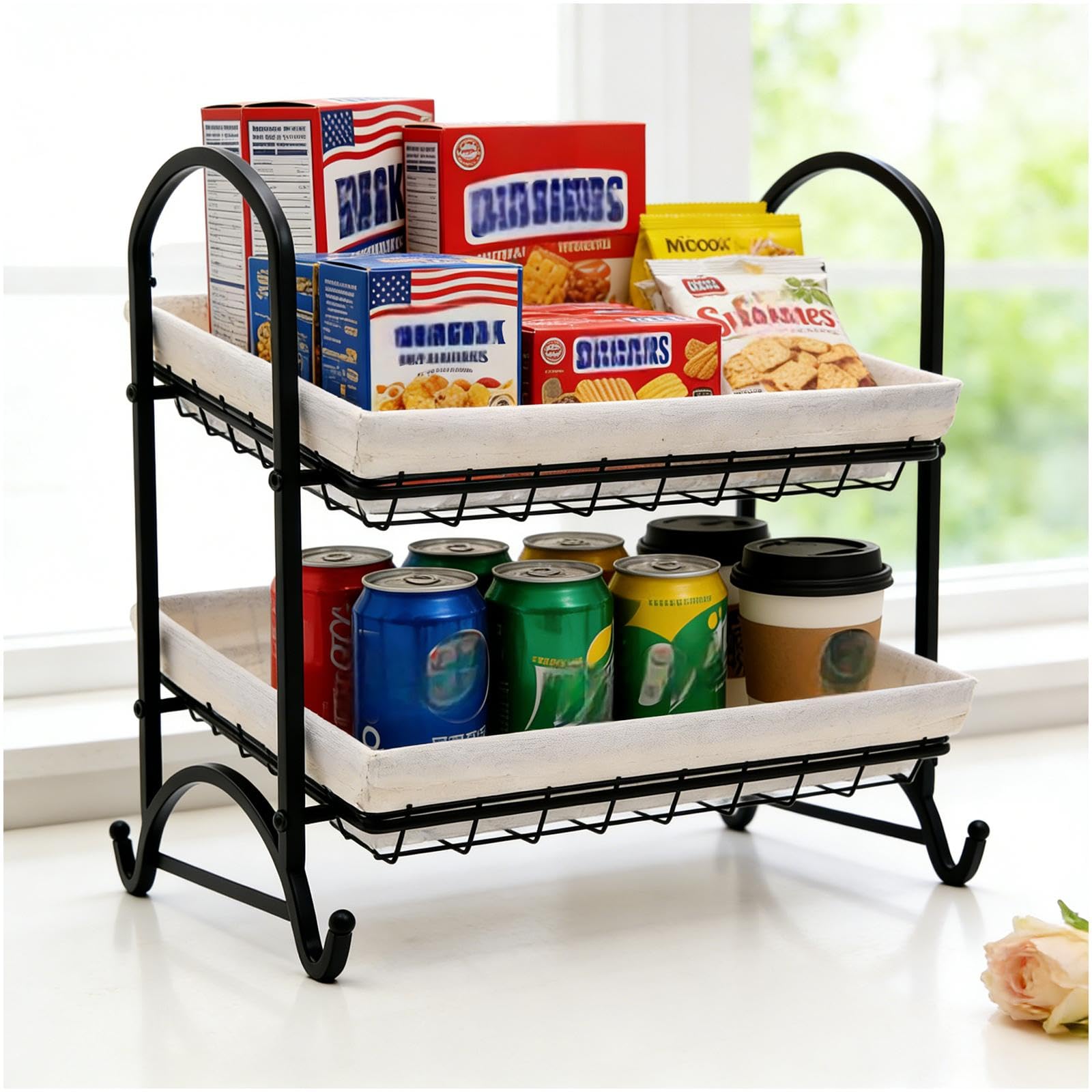 Organizador versátil de aperitivos modular y estante apilable para exhibición comercial