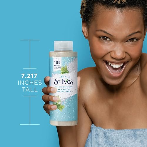 Miniatura 5 de St. Ives Limpiador exfoliante para el cuerpo, sal marina y algas del Pacífico fabricado con limpiadores a base de plantas y exfoliante 100% natural,