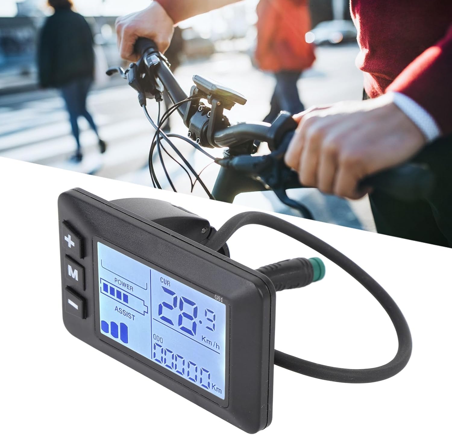 Electric Bike LCD Display Panel with 5 Pin Connector, Electric Scooter Speedometer for Bicycles and Scooters