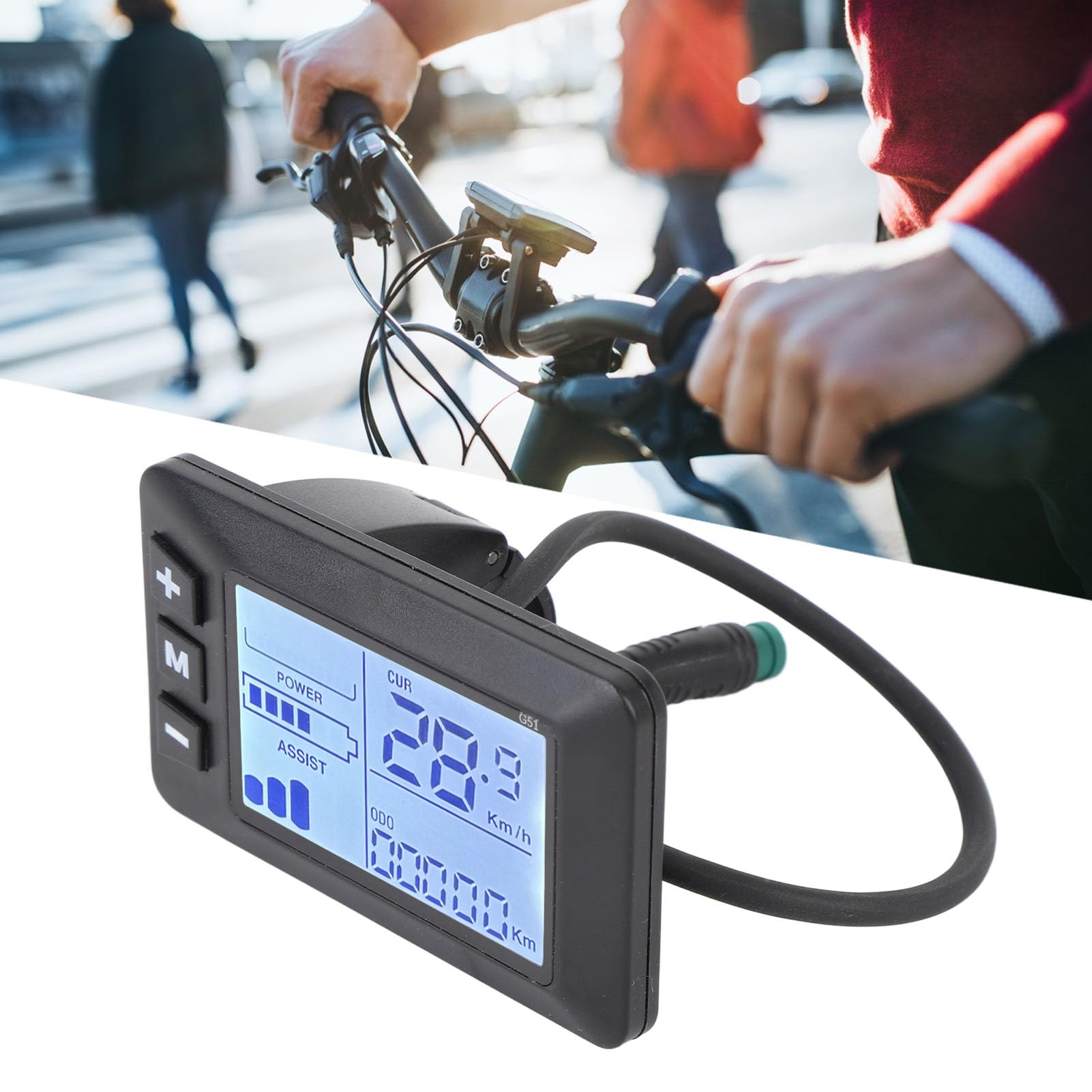 Pannello Display LCD per Bici Elettrica con Connettore 5 Pin, Tachimetro Digitale Scooter Elettrici Compatibile Biciclette e Scooter Accessori