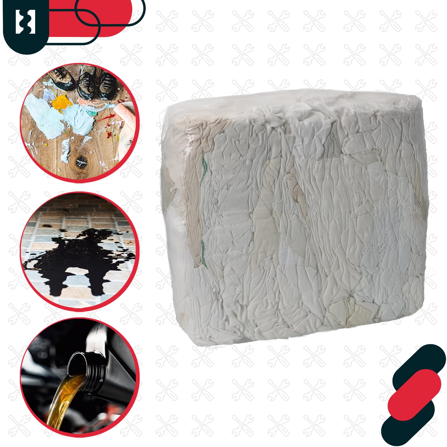 KOTARBAU® Paños de limpieza de algodón, 10 kg, para uso industrial