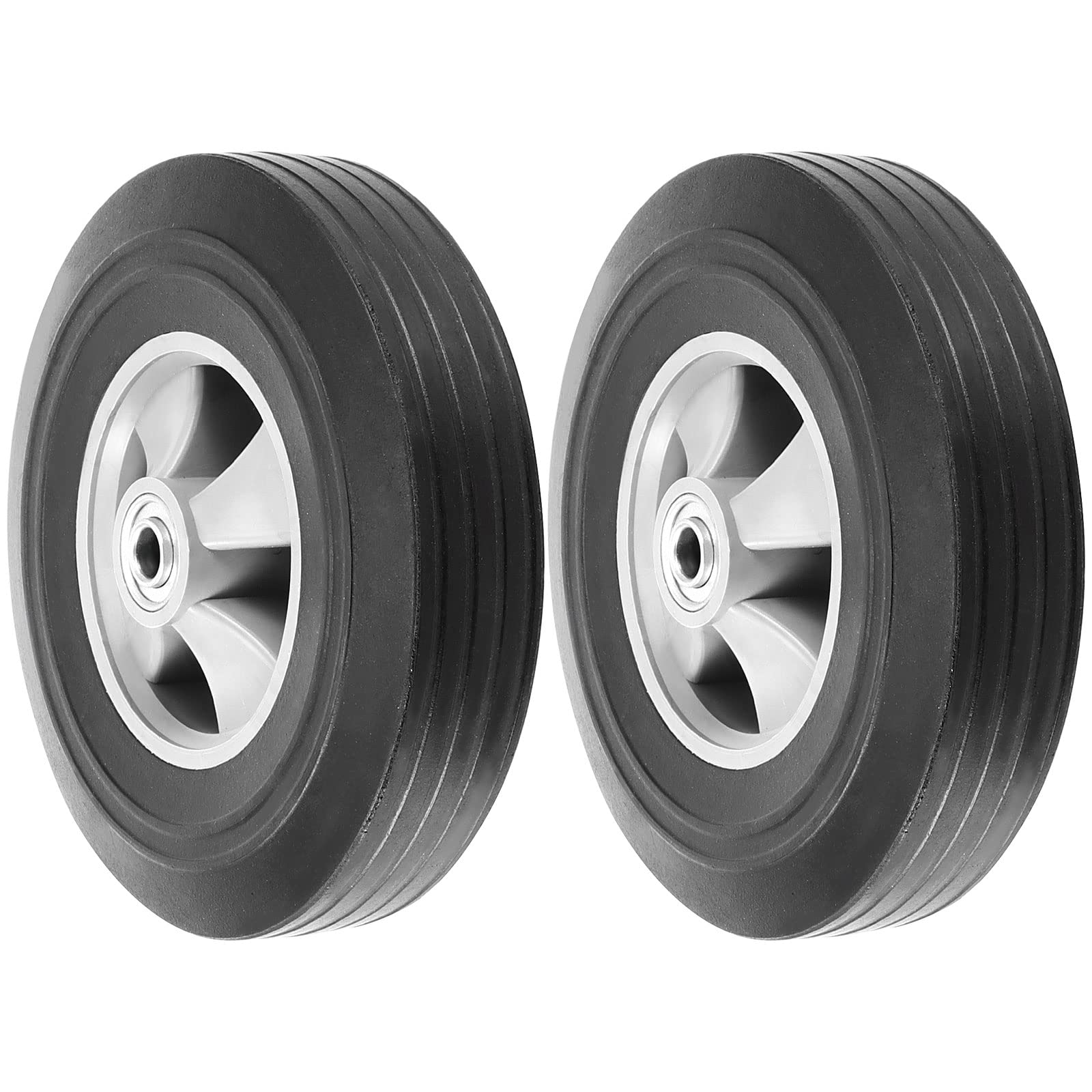 Buy MOUYAT 2 Pack 10 Inches Solid Rubber Hand Truck Wheel, Flat Free