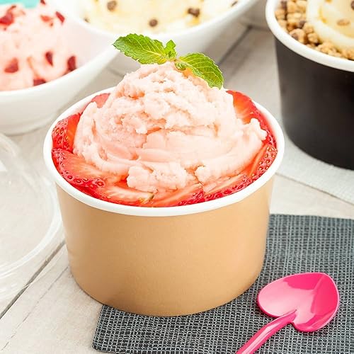 Miniatura 4 de Coppetta - Tazas de postre de 12 onzas, 200 tazas desechables para helado, tapas se venden por separado, cuencos de yogur congelado de papel kraft,