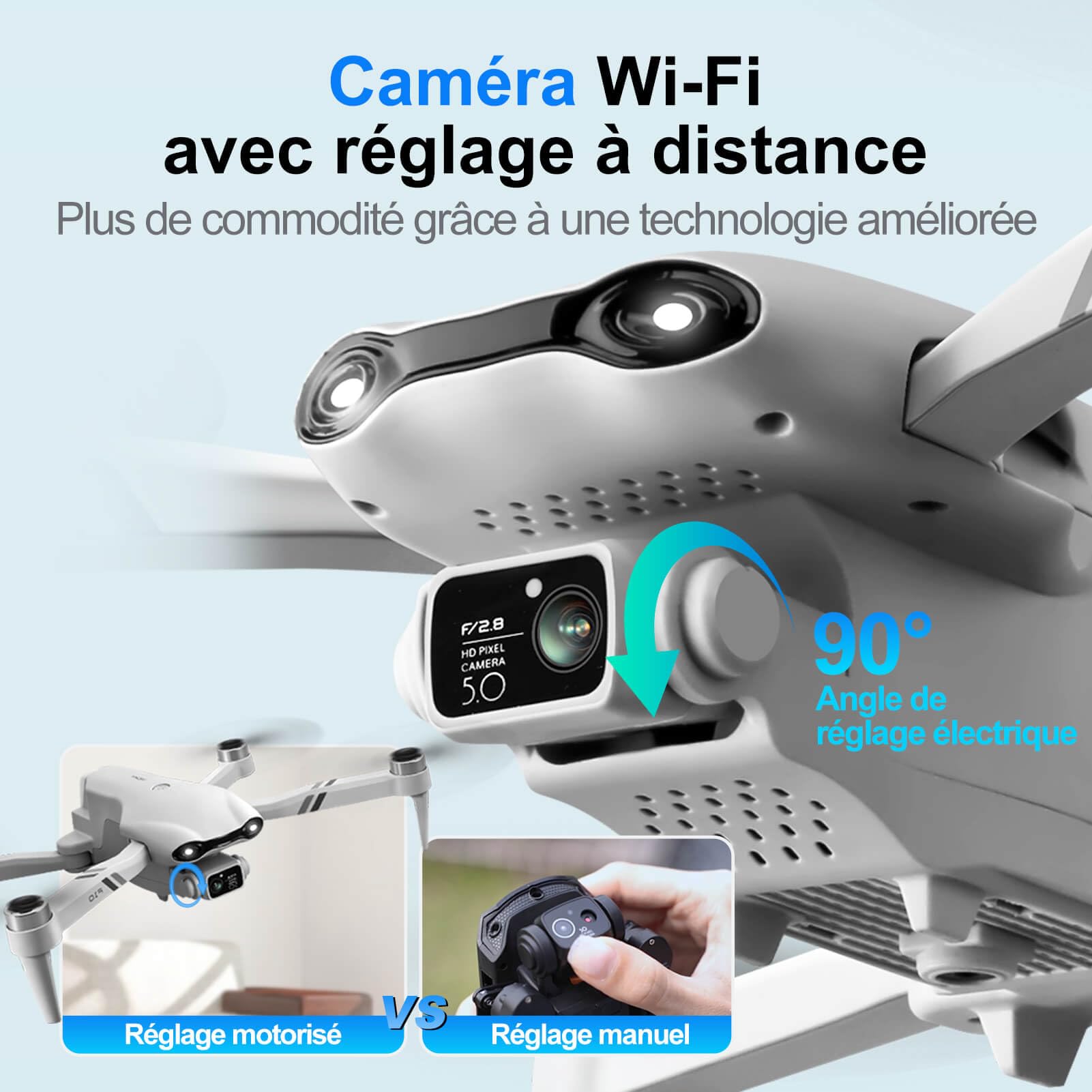 Jiakora Drone avec Caméra pour Enfant et Adulte, FPV Mini Drone Pliable pour Débutant, Quadricoptère à Moteur sans Balais, Maintien d'Altitude, Contrôle via Application, Jouets et cadeaux pour garçons