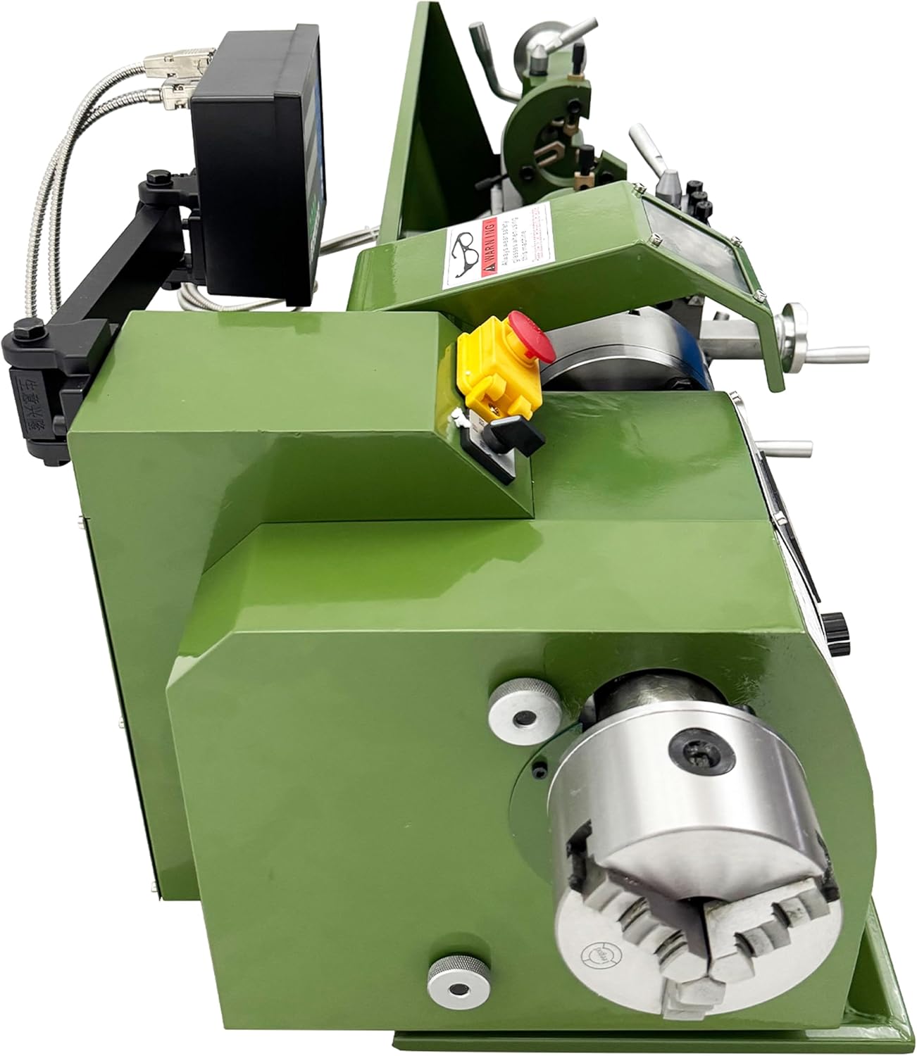Precision Metal Bench Lathe 8" x 29.5" with Imperial Scale Grating Ruler Double Chucks for DIY Workshop Maintenance 1100W