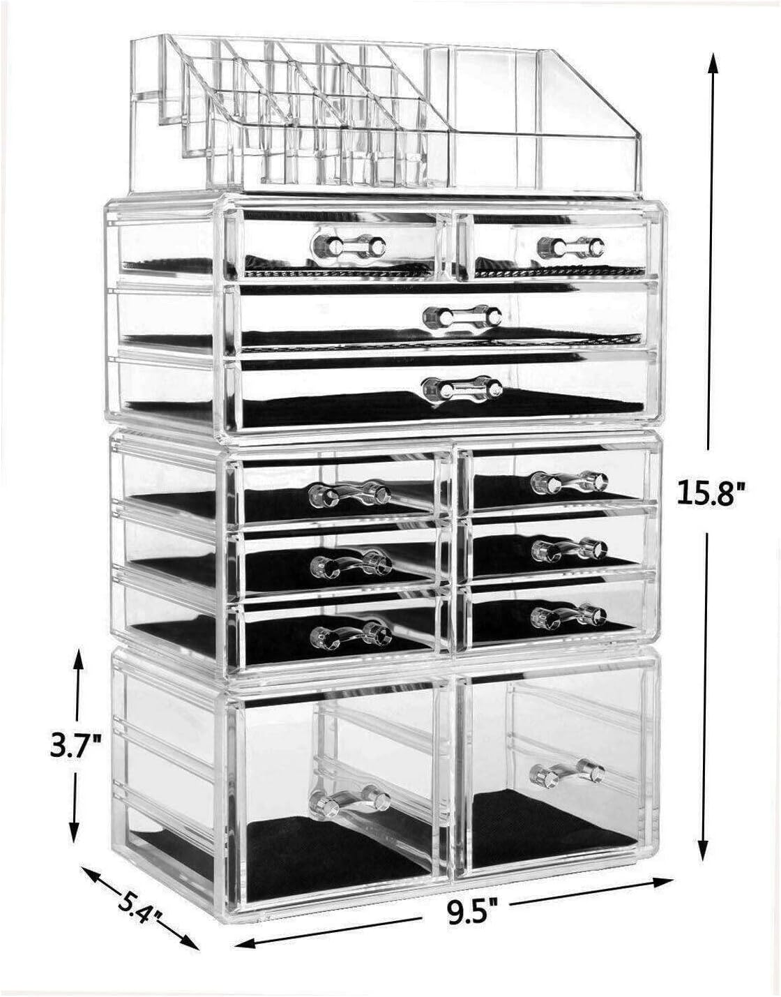 LKOP Beauty Acrylic Cosmetic Organizer Makeup Case Holder Drawers Jewelry Storage Box Cosmetic-display-cases Makeup organizer Bathroom organizer Makeup bag Storage cabinet Bathroom storage Makeu