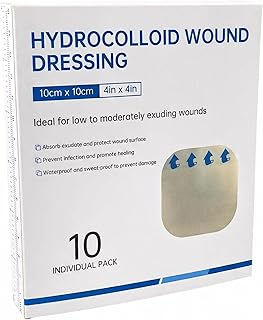 CloudWave Hydrocolloid Wound Dressing 4x4 Inch, Ultra-Thin Blister Bandages, Waterproof Self-Adhesive Dress...