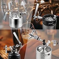 Vista 7 de Manijas de grifo de cerveza, 2 piezas de acero inoxidable 304 comercial de barril de cerveza de barril de cerveza mango de grifo de cerveza