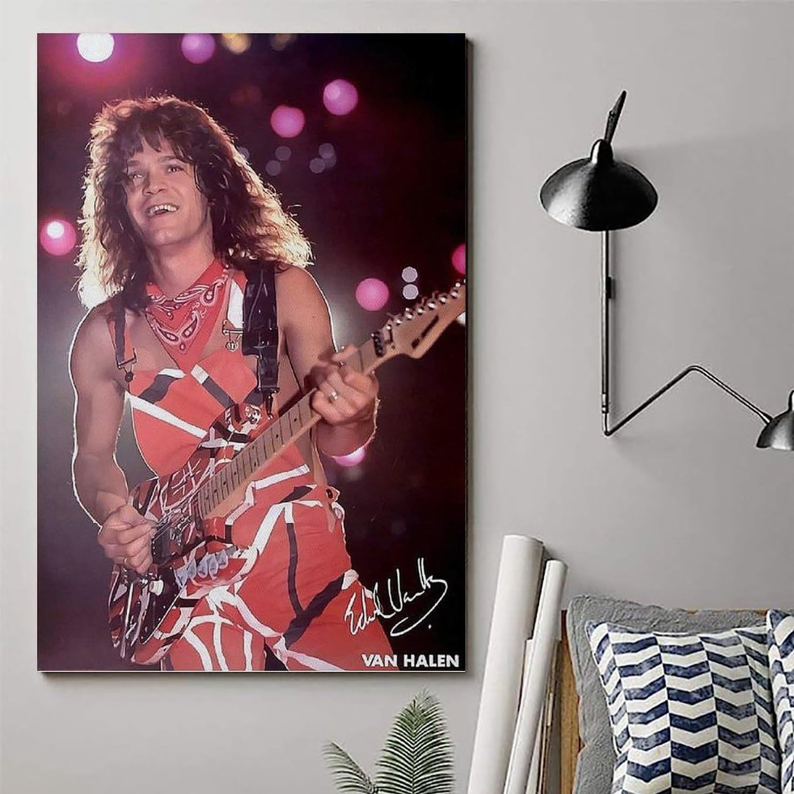 Poster Eddie Van Halen Con Cornice 40x60 Cm - Stampa Artistica Da Parete Per Camera, Ufficio O Soggiorno