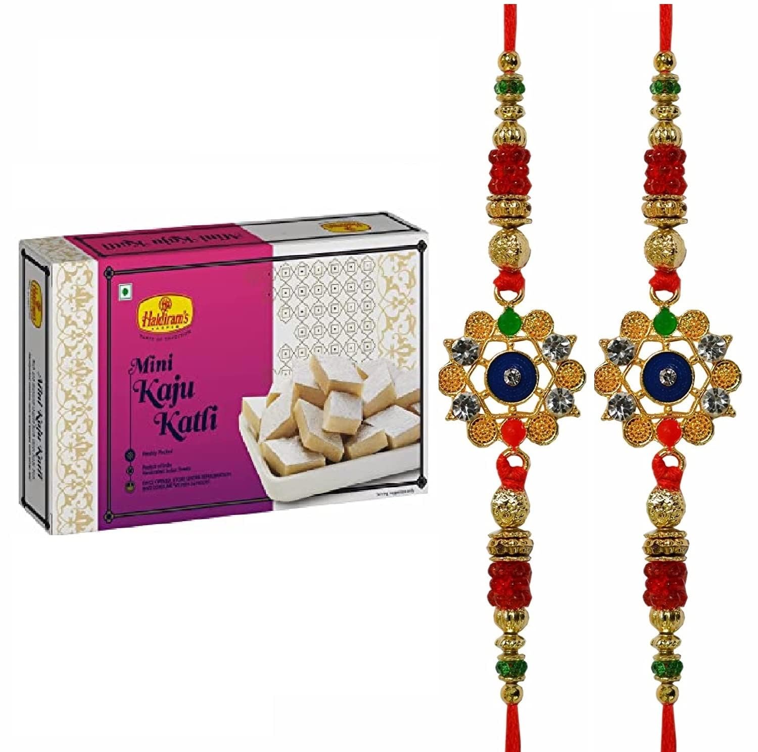 Haldiram's Nagpur Mini Kaju Katli (250g) with 2 Premium Rakhi-image-35