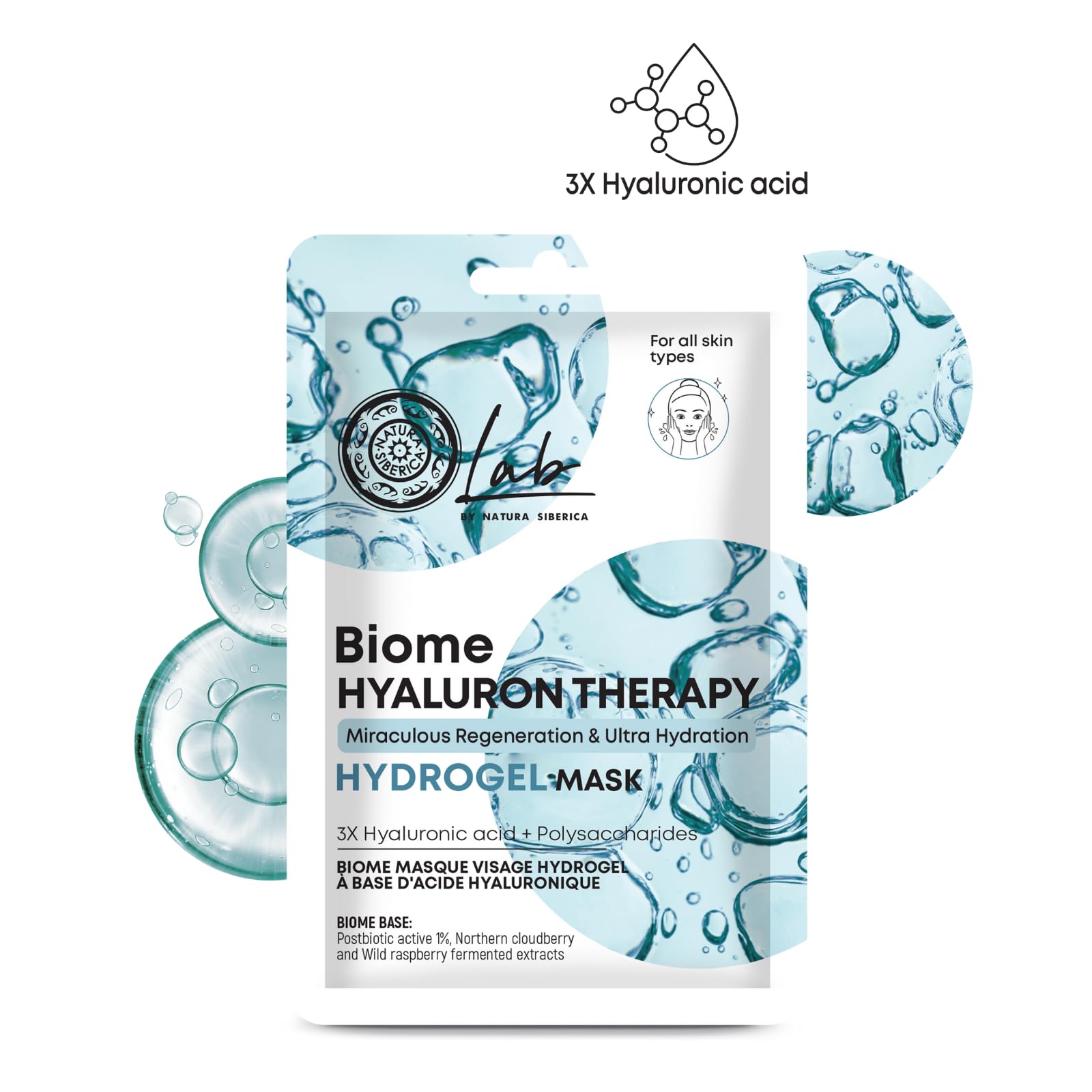 Natura Siberica Lab Biome Hyaluron Therapy Hydrogel Mask 1 pc, Blue - Image 2