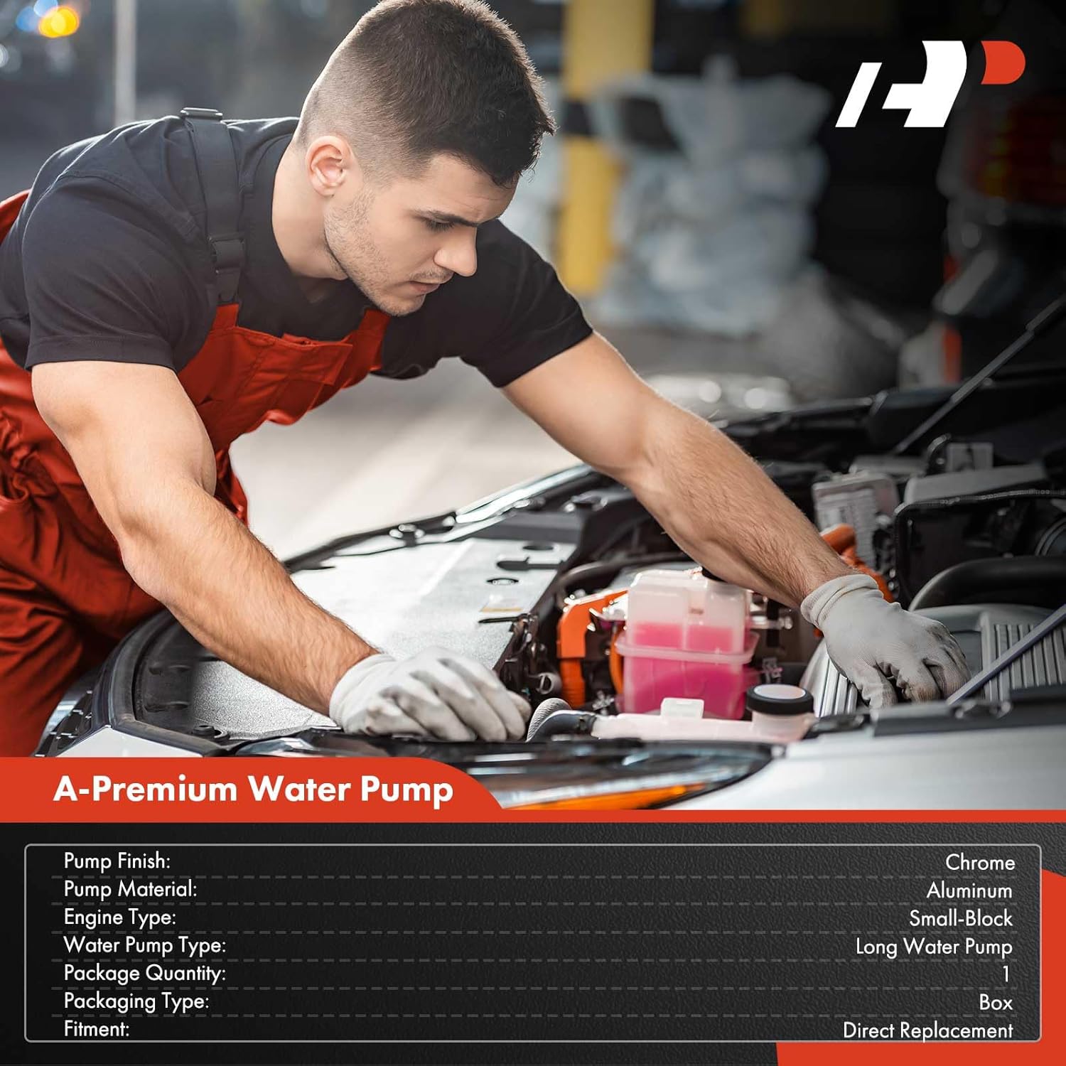 a-premium engine water pump compatible with chevy small-block 1969-1976 v8 engine