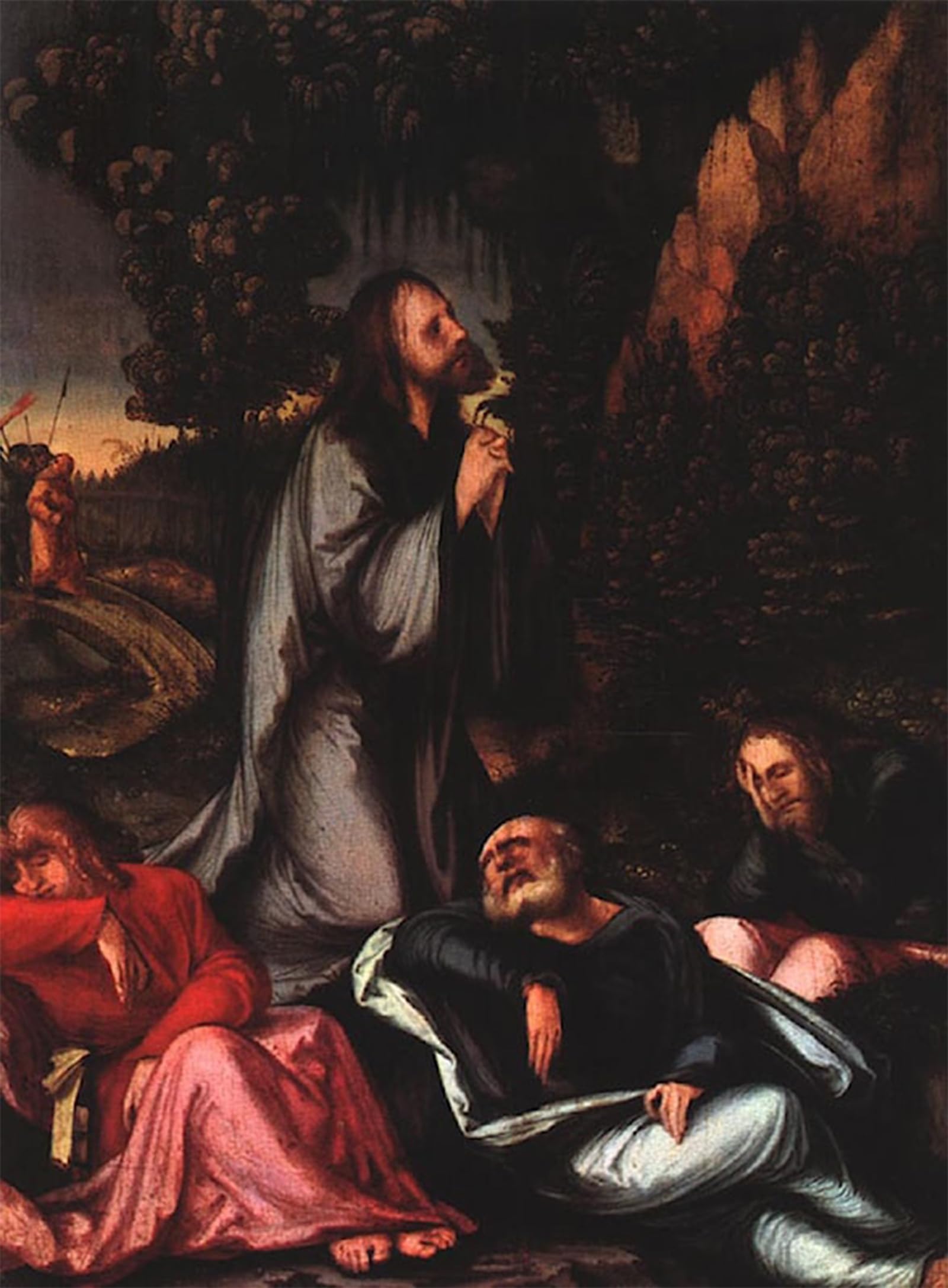 Posteriik No Frame Famous Modern Artwork Art Mural The Agony In The Garden By Hans Leonhard Schaufelein Oil Paintings Pictures For Home Decor 60X90cm