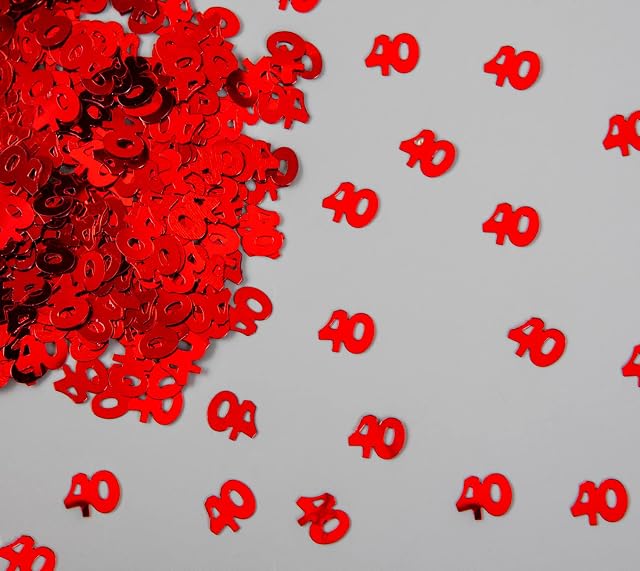 SHATCHI 14gm 40th Red Happy Birthday Party Glitz Table Confetti Sprinkles Decorations