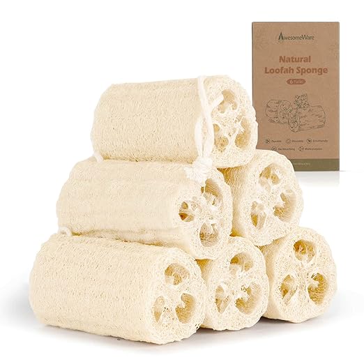Shower Loofah Exfoliating Luffa Bath Sponge, No Bleaching Natural Shower Loofah Body