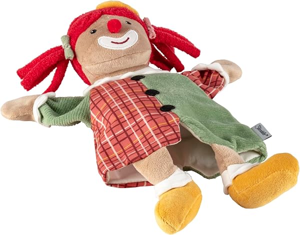Pupazzo a mano Clown, giocattolo morbido per teatro Kasperle, raccontare storie e primo gioco di ruolo, per ragazze e ragazzi - 5