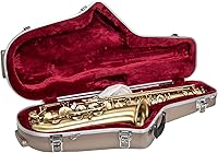 Vista 7 de Crossrock Funda ABS para saxofón alto – Textura de diamante negro contorneado, interior de terciopelo azul profundo, bolsillo para accesorios