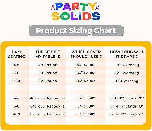 Miniatura 5 de Party Solids - Manteles redondos de plástico desechables, paquete de 48 manteles redondos de 84 pulgadas, color negro, manteles de plástico