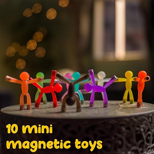 Miniatura 2 de Boxgear Magnet Men - Juguetes magnéticos de viaje de 10 piezas juguetes magnéticos para niños, juguetes de viaje por carretera para 1-3  Relleno de