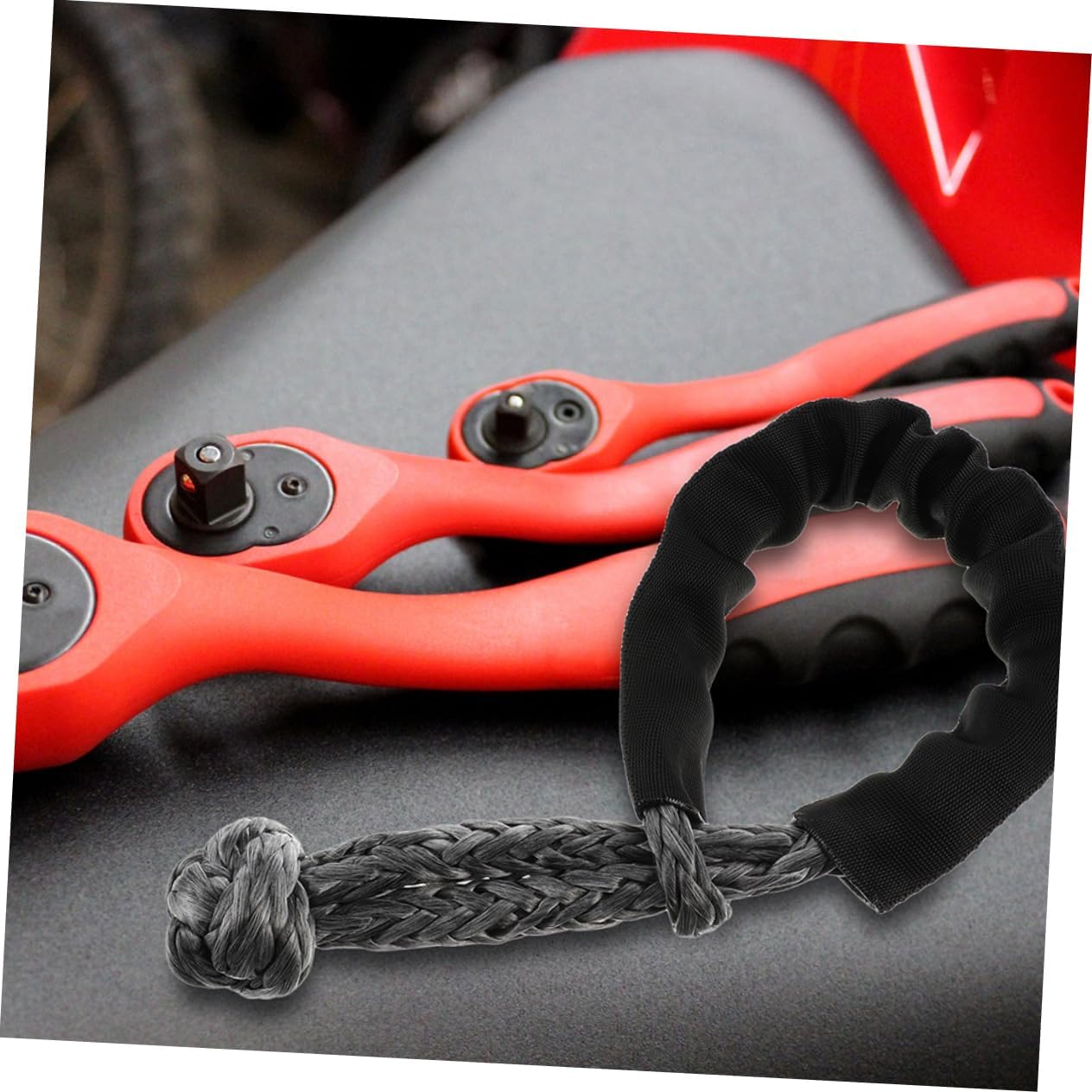 3pcs Car Flexible Shackle Winch Rope Heavy Duty Towing Strap Tool for Off-Road and Road Use Polymer Construction Random