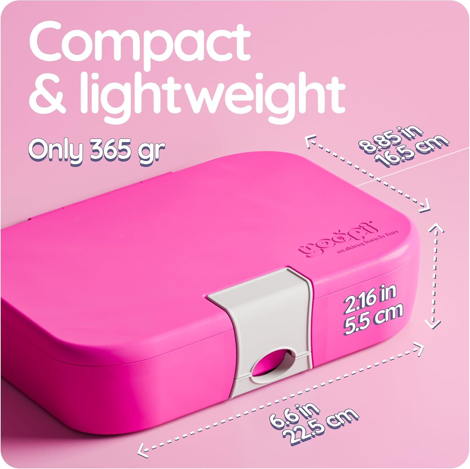 YOOPI Bento Box for Kids, Leak-Proof, BPA-Free School Bento Lunch Box Containers with Compartments. Online Healthy Meal Planning, Durable, Easy-Clean, Eco-Friendly Lunchbox for Boys & Girls (Fuchsia) - Image 7