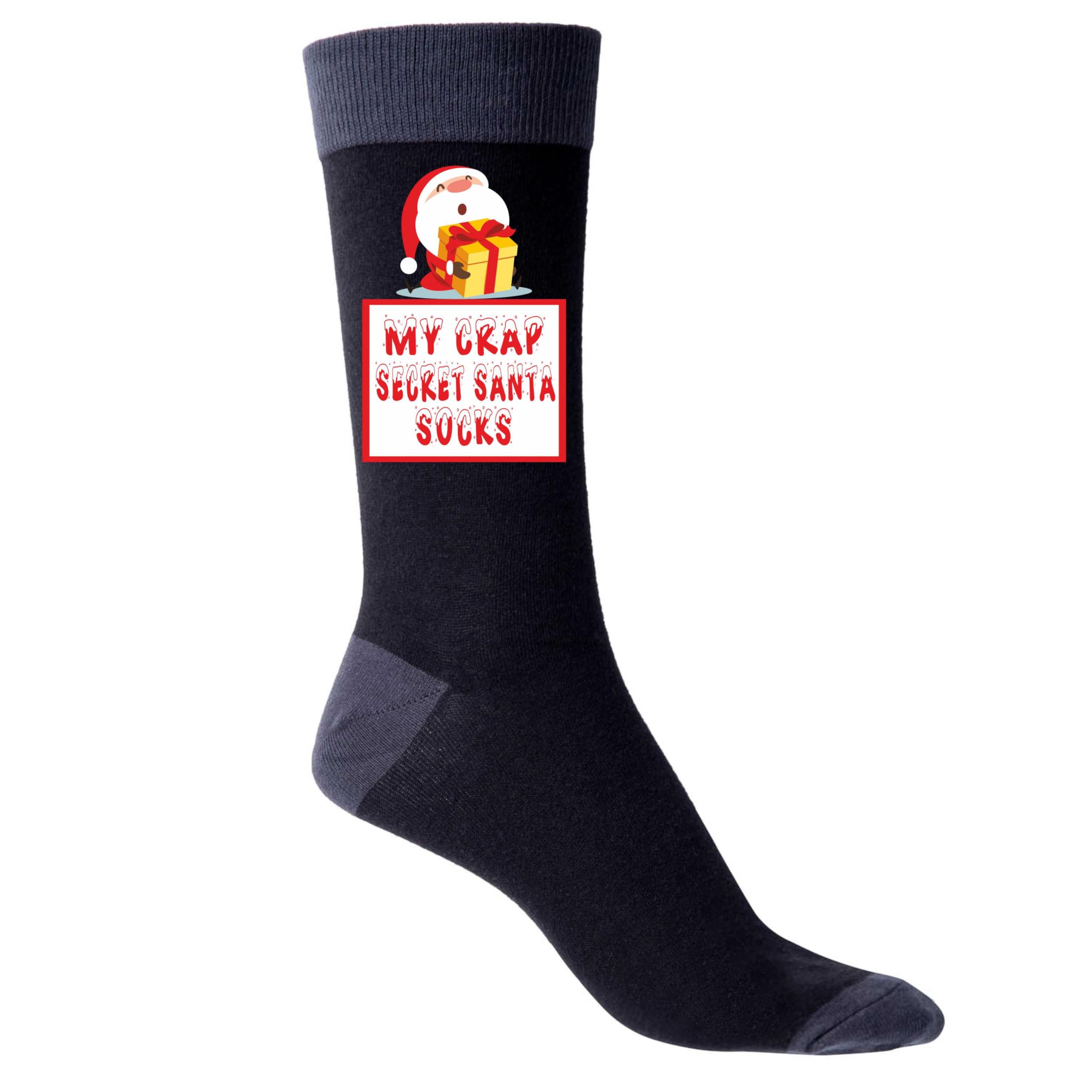 Print4U My Crap Secret Santa Socks Men's Black Socks Perfect Xmas Funny Joke