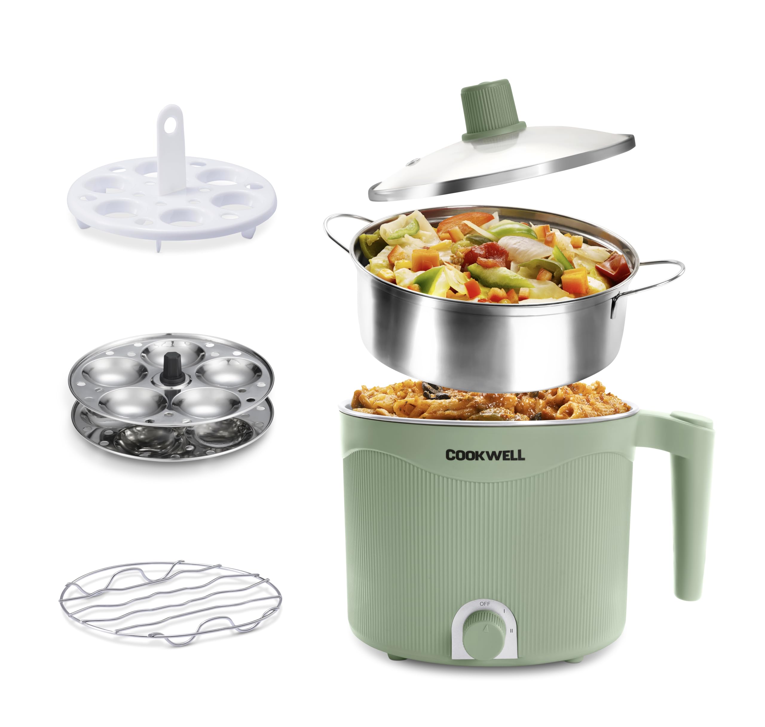 Cookwell Multipurpose Cook Kettle 600W (Green Steel)