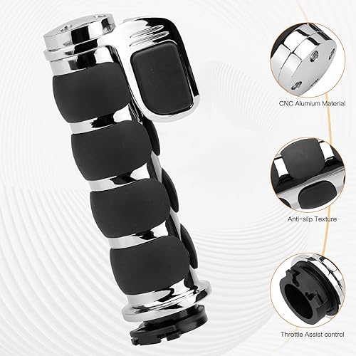 Vista 64 de Empuñaduras de mano para motocicleta de 1 pulgada y 0.984 in, agarre para manillar, acelerador, universal, compatible con Harley Davidson Dyna