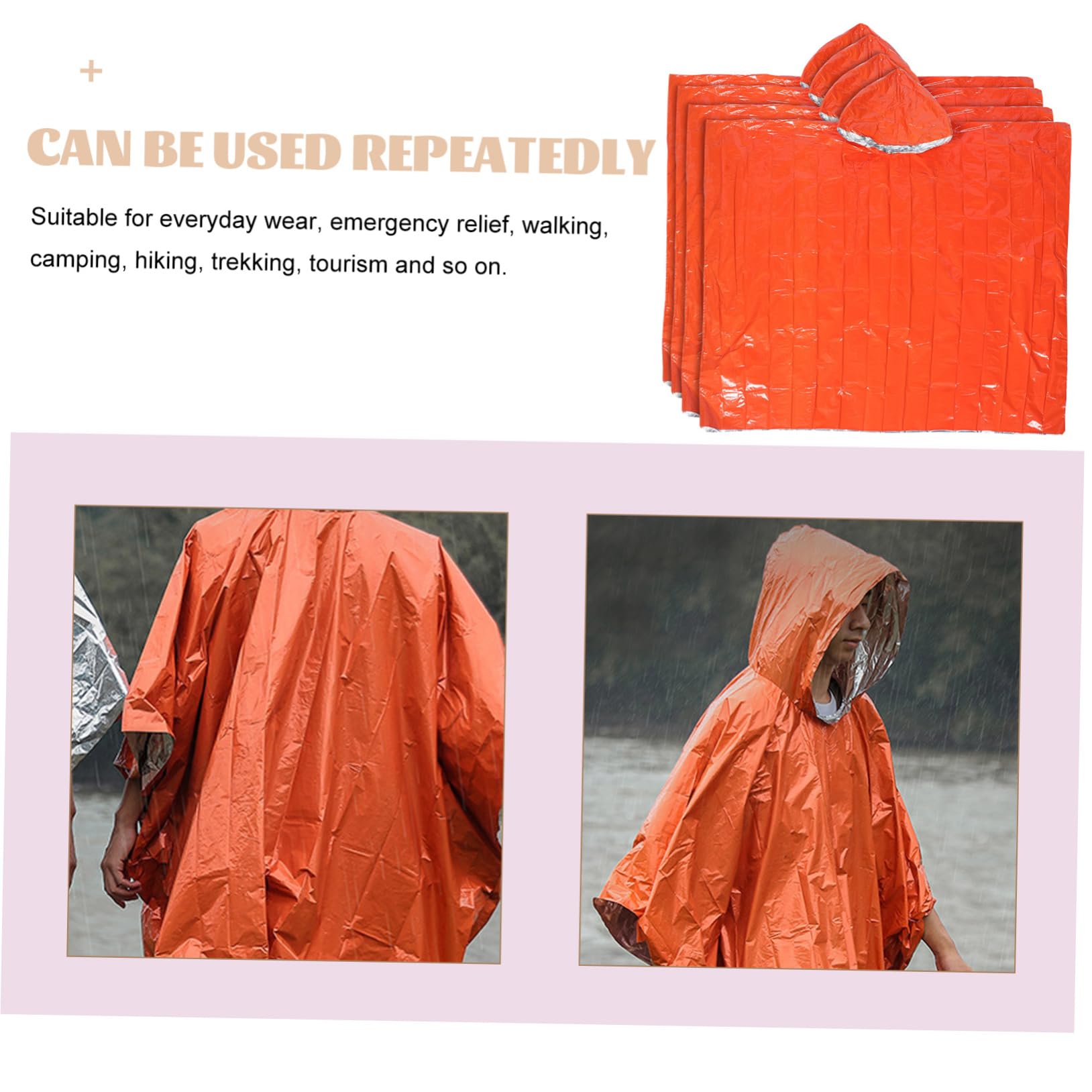 4pezzi Poncho Da Ciclismo Antipioggia Portatile Per Adulti Poncho Da Campeggio Escursionismo Antipioggia Antiusura