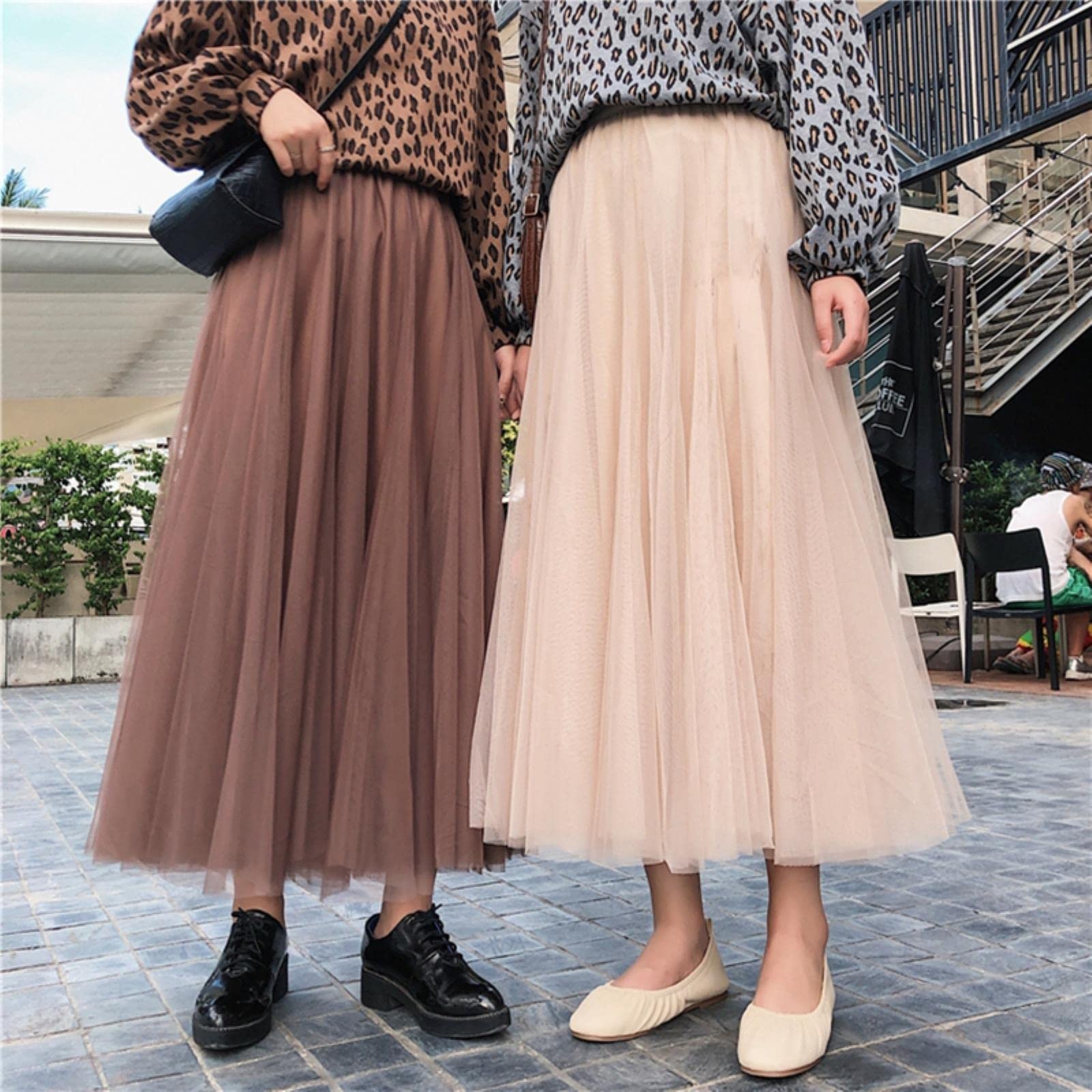 ZXCL Elegant Tulle Skirt - Autumn Winter Big Swing Women Skirt
