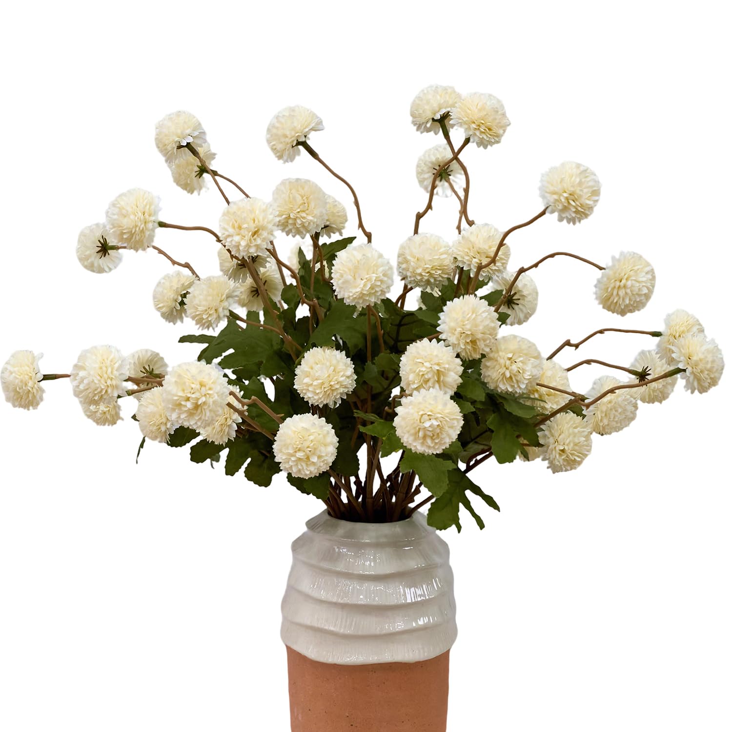 Photo 1 of 10pcs Ivory Silk Fake Flowers Mini Chrysanthemum Flower Stems Bulk Vase Filler Floral Arrangement Supplies for Home Decor DIY Wedding Centerpieces