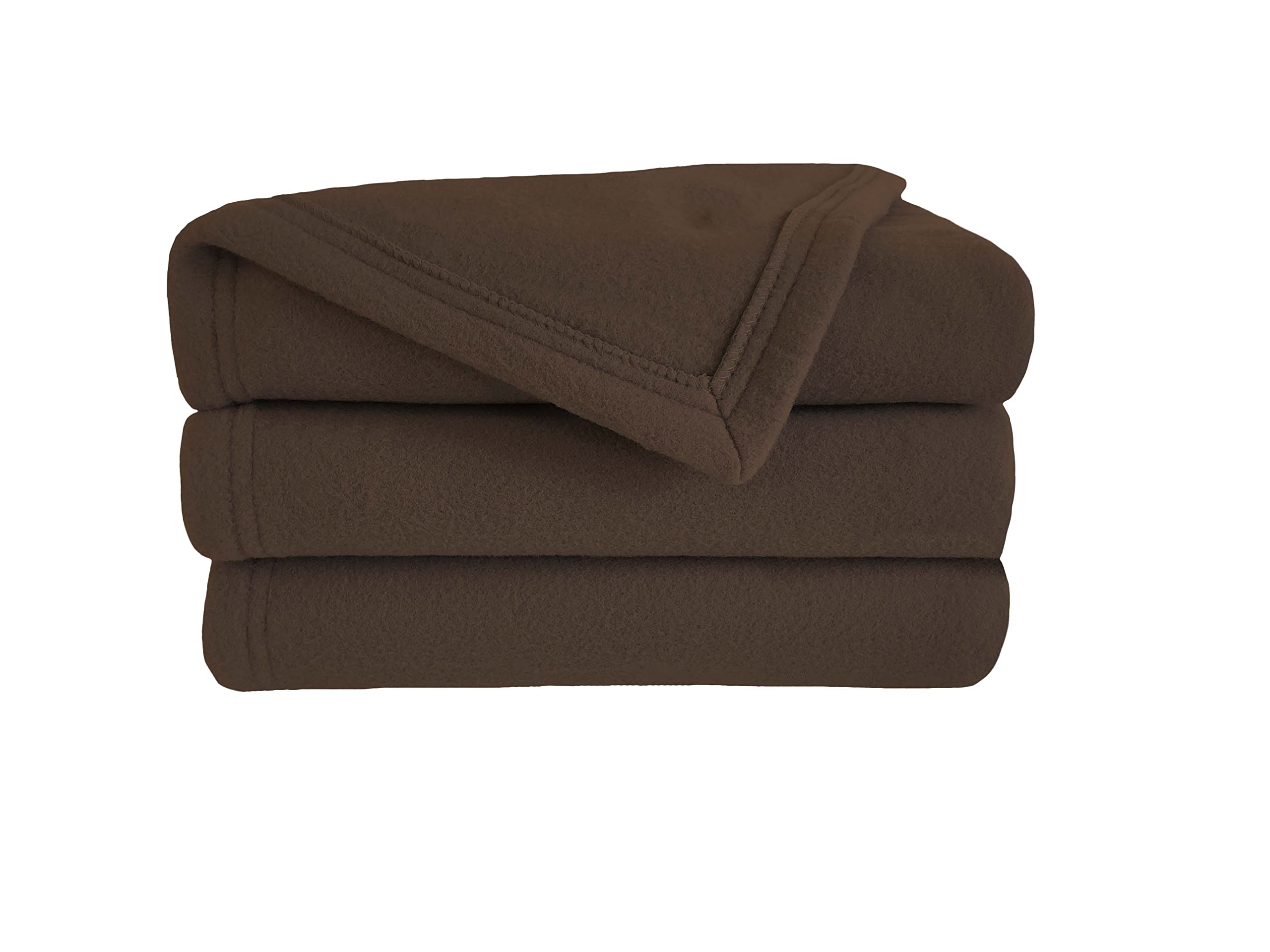 Poyet Motte Polex Fleece Blanket 220 x 240 cm Polyester Cocoa