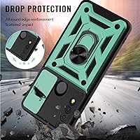 Vista 5 de Funda compatible con TCL 30 XE 5G, TCL 20R 5G, [2 unidades] protector de pantalla HD. Cubierta protectora de cámara deslizante integrada, carcasa