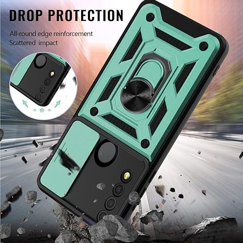 Miniatura 5 de JCUEGRNY Funda compatible con TCL 30 XE 5G, TCL 20R 5G, 2 unidades protector de pantalla HD. Cubierta protectora de cámara deslizante integrada,