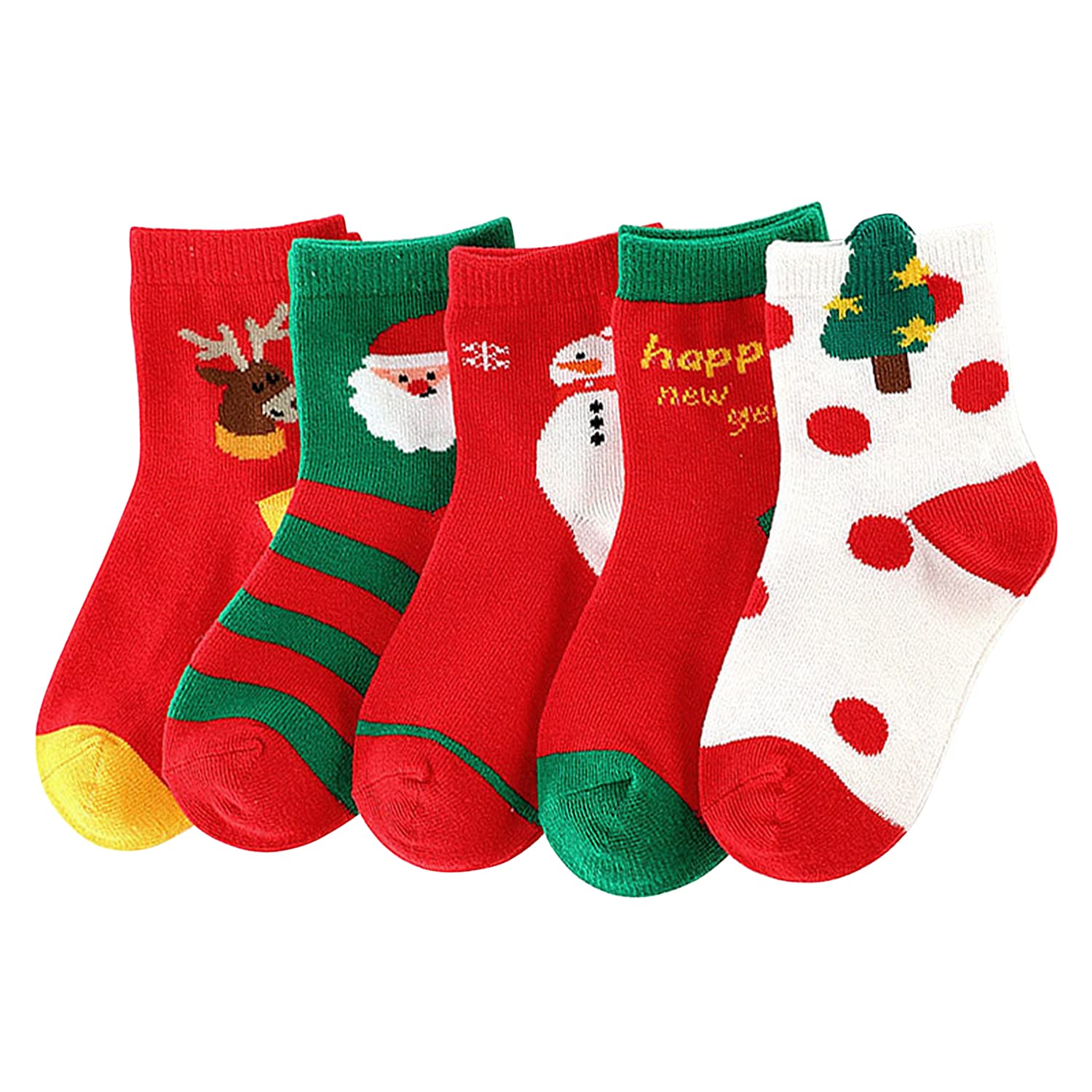 Startreene Girls A Runstarshow Christmas Socks Winter Holiday Warm Crew Socks For Kids Toddler Children Boys (5-8 Years, )