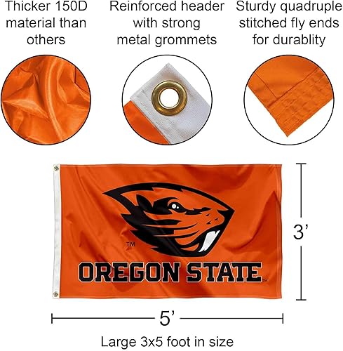 Miniatura 2 de Oregon State Beavers OSU University - Bandera de universidad grande