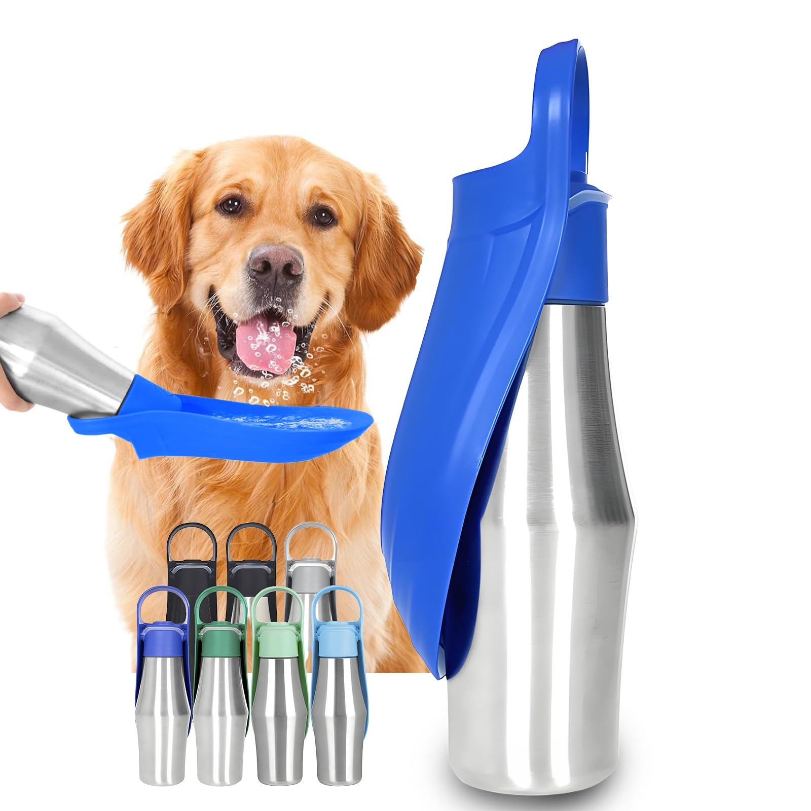 Portable Stainless Steel Dog Water Bottle, Practical and Leakproof Water Dispenser Travel Bowl for Puppies, 304 for Outdoor Walks, Pet Water Cup