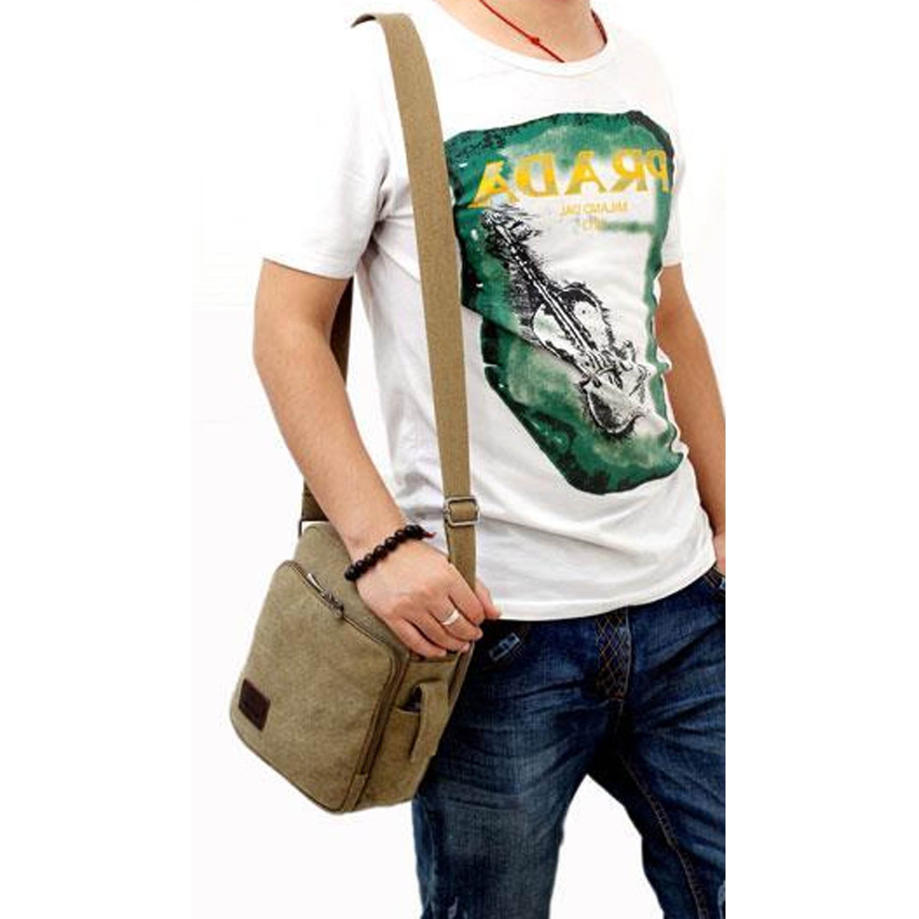 Bolso Bandolera Hombre Pequeñas Bolsos de Tela Vintage Messenger Bag para Colegio Bolsa de Lona Universidad Libro Bolsos Originales Bolsas de Viaje Sport Bag