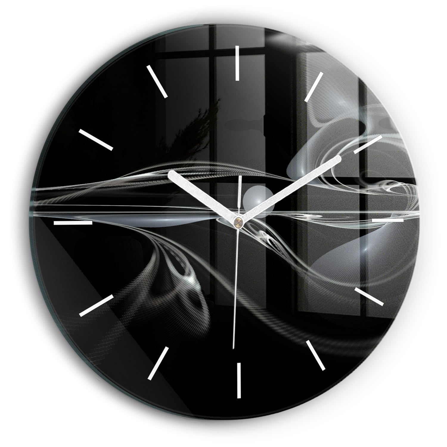 Horloge en verre silencieuse Wallfluent contre le tic-tac