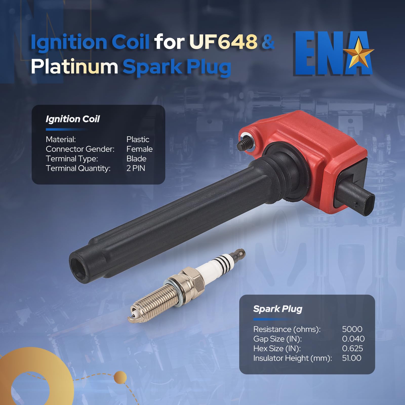 Spark Plugs & Glow Plugs For Dodge Ram 1500 6X & Iridium Spark Plug Set For Dodge Jeep Ram Chrysler 3.6L V6 (UF648) Ignition Coil - Foto 6