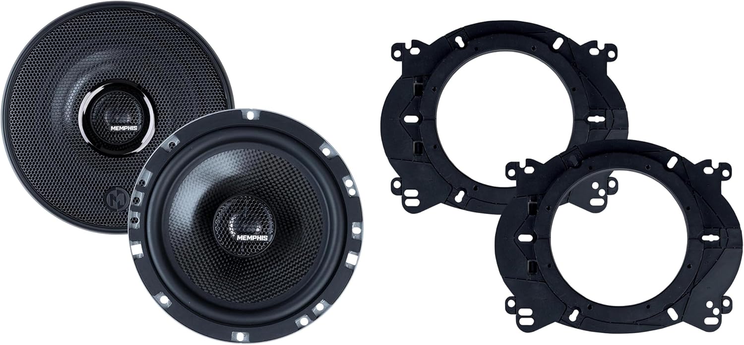 Memphis Audio MS60V - 6.5" Oversized Convertible Set with OEMBKT60 Vehicle Specific 6 1/2"" Speaker Adaptors