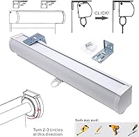 Vista 5 de HTTMT - Persianas enrollables cebra [69 pulgadas de ancho x 72 pulgadas de alto] blancas, inalámbricas, de doble capa, control de luz transparente