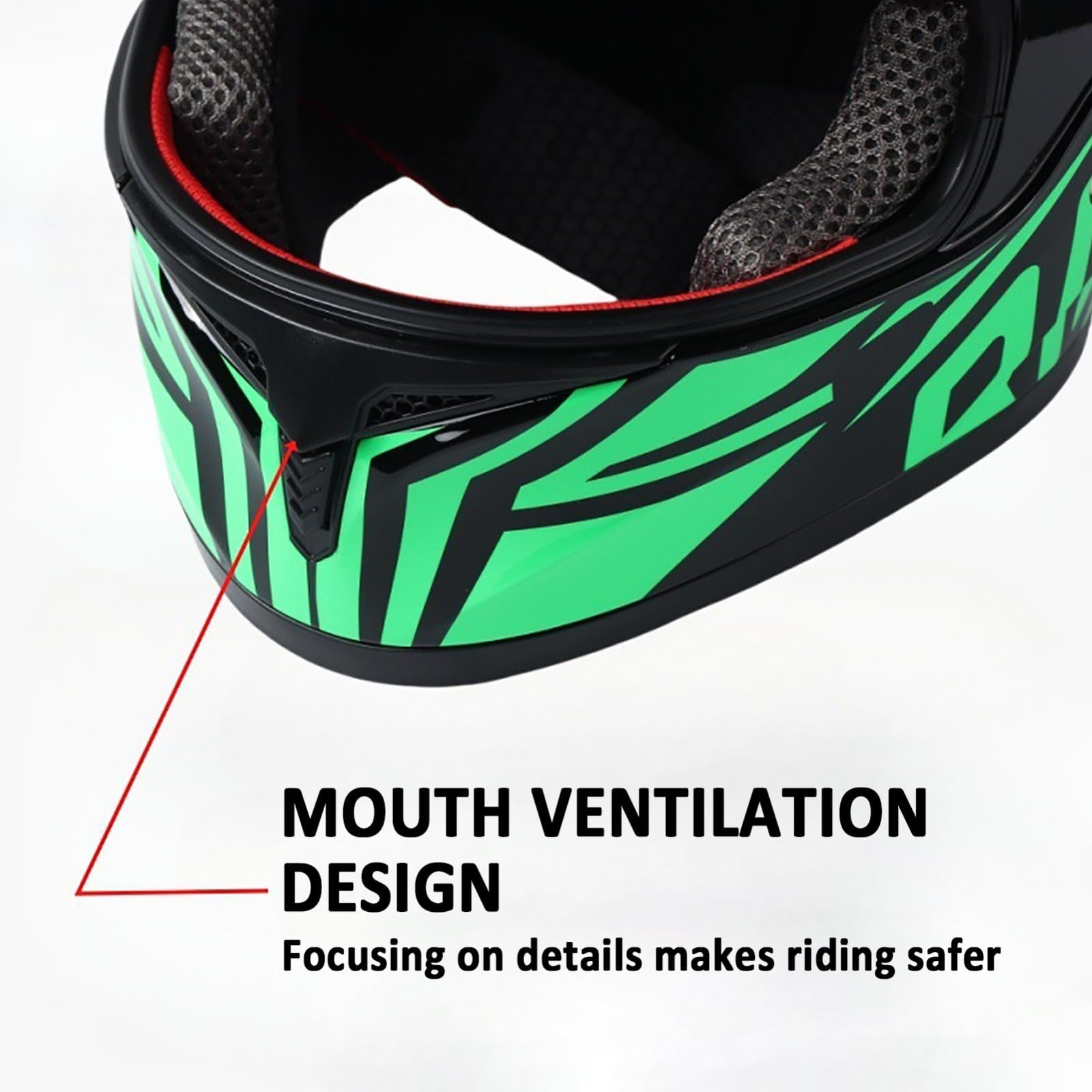 Casque intégral de moto pour enfants de 3 à 13 ans, homologué ECE, avec visière, pour moto tout-terrain, quad et karting, et scooter électrique pour garçons et filles. 14,XL/(53~54cm)