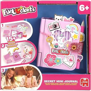 FUNLOCKETS My Mini Secret Journal - Personalisable Personal - Find Keys & Discover Mysteries; More than 15 Surprises Inside! Creative Toy for Children, Stationery, Girls, from 6 Years Old