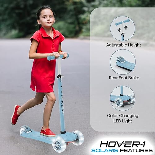 Miniatura 3 de Hover-1 Solaris Kick Scooter with Multicolor Wheel Lights, 4.5 Front Wheels, Rear Foot Brake, and 110 Pound Weight Capacity