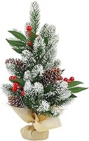 Vista 43 de CCINEE 3Ft Artificial White Tabletop Hinged Christmas Tree with Metal Stand - 130 Branch Tips Mini Christmas Tree for Xmas Party Supplies Home