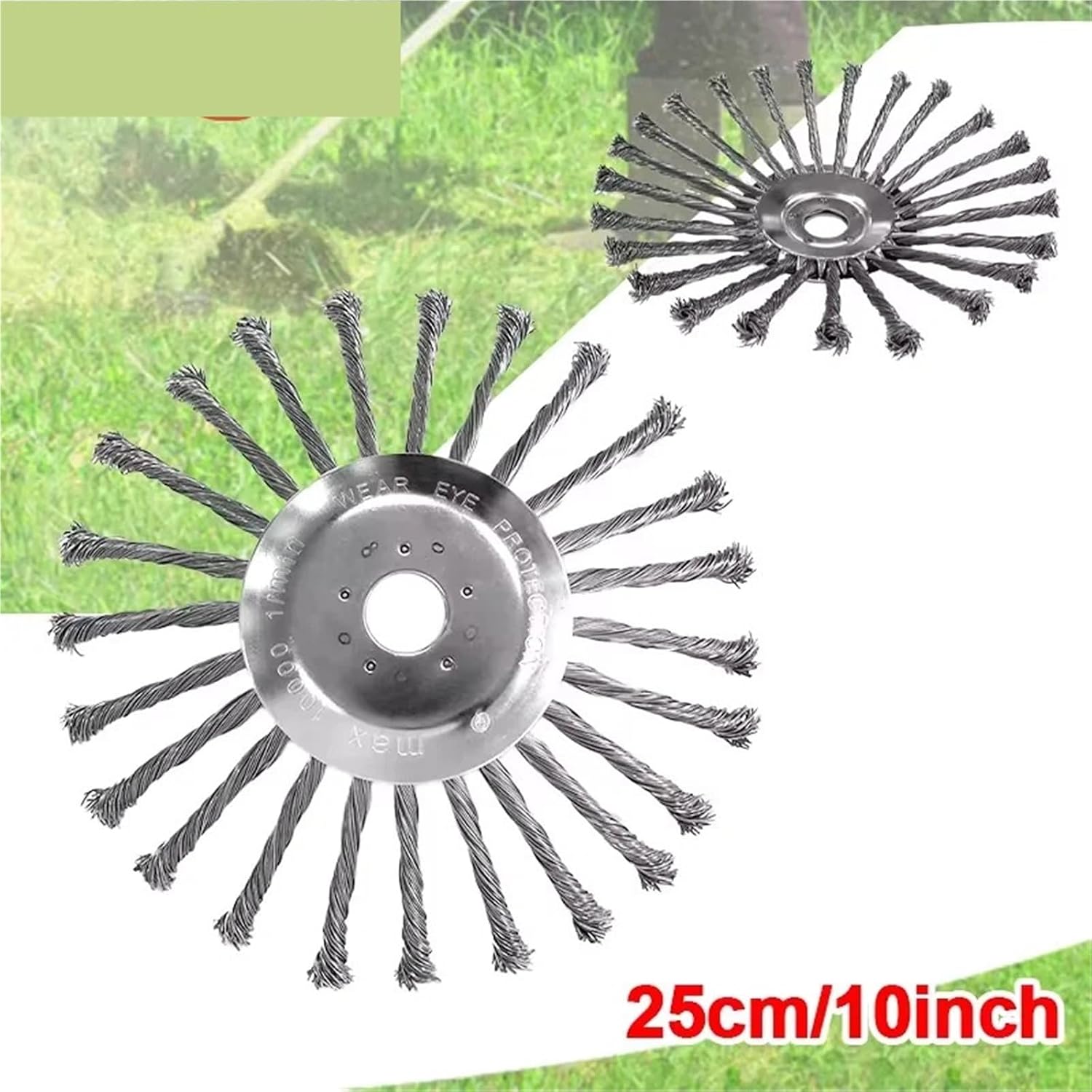 Steel Wire Grass Trimmer Head,Weed Wacker Blade 4 Inch Heavy Duty Steel Wire Wheel Brush Replacement Head - Compatible with Grass Trimmers, Cutters & Lawn Mowers(4 inch)