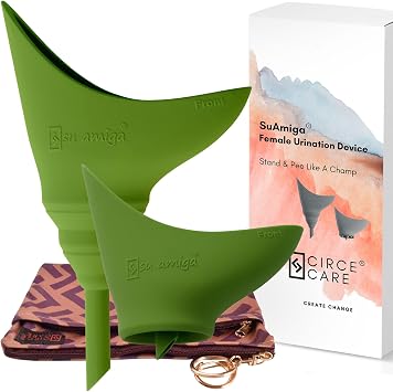 SuAmiga Female Urination Device Collapsible Female Urinal; Portable Reusable Urinal for Women to Pee Standing Up; Women Pee Funnel for Travel, Camping, Hiking, Outdoor Soft,Firm,Plus Size