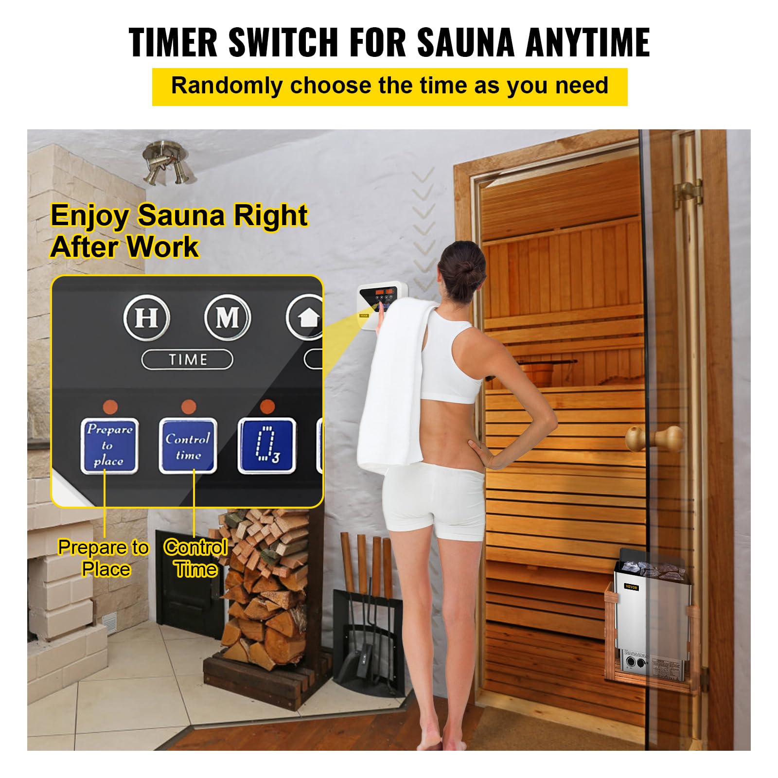 Digitaler Sauna-Steuerung für Saunaofen von 3 bis 9 kW Anzeige digitaler Controller externer Freizeitclub